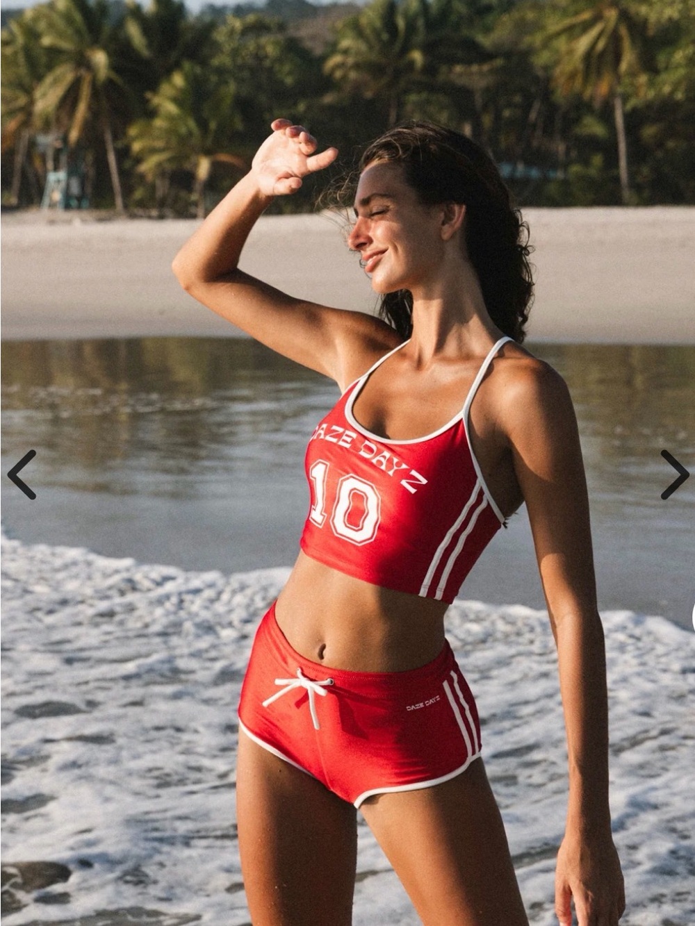 Red Crop Tank & Short Bikini Set